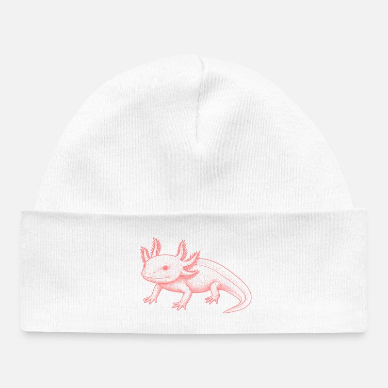 Style en lin axolotl – Rose - Bonnet bébé bio - blanc
