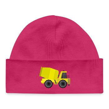 Concrete mixer truck - Baby Organic Beanie - white - Front