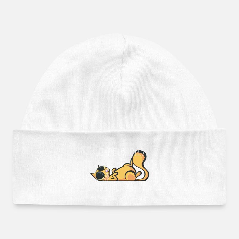 Je peux pas j'ai chat roux - Bonnet bébé bio - blanc