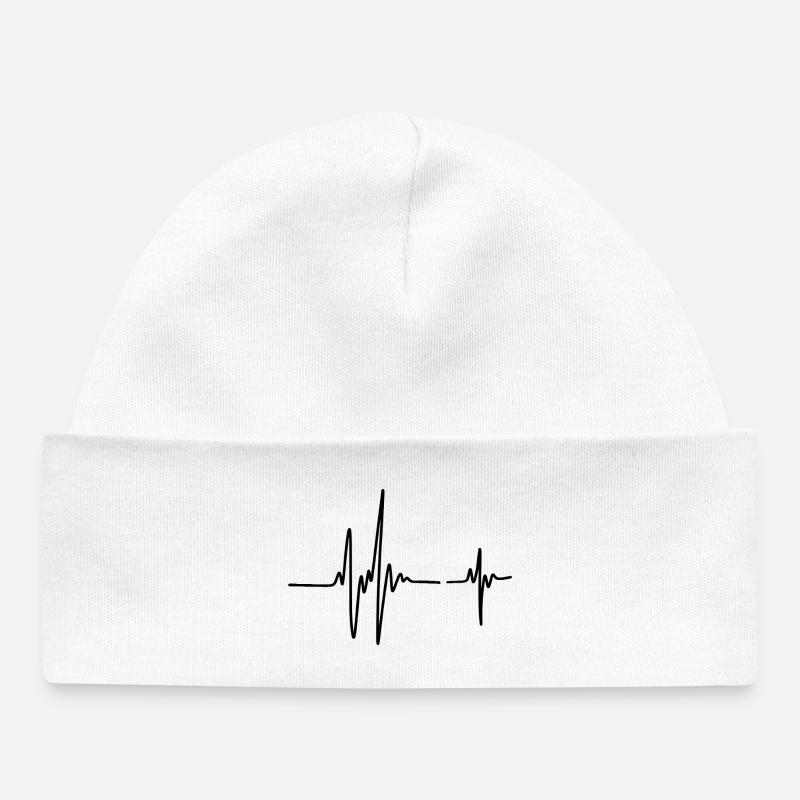 Battement de Cœur - Rythme de la Vie - Bonnet bébé bio - blanc