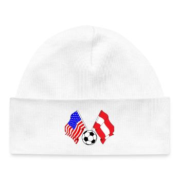 Football Autriche vs États-Unis - Bonnet bébé bio - blanc - Devant