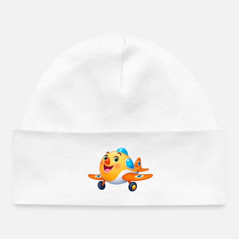 Dessin animé Enfant mignon Airplane – Airplane - Bonnet bébé bio - blanc