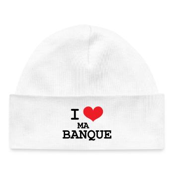 I love my bank - Baby Organic Beanie - white - Front