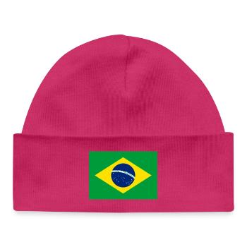 Imprimé géométrique du drapeau brésilien - Bonnet bébé bio - blanc - Devant