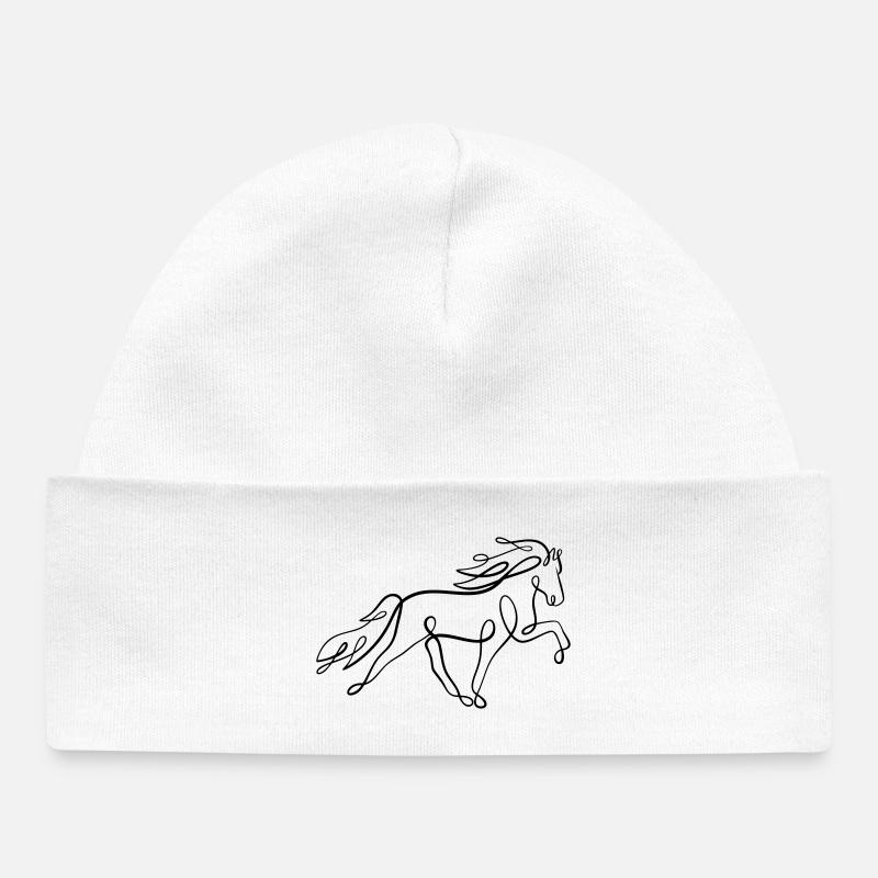 Une phrase islandaise de cheval en tölt - Bonnet bébé bio - blanc