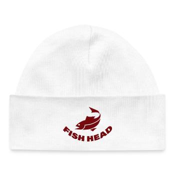 tête de poisson - Bonnet bébé bio - blanc - Devant