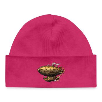 Steampunk Airship Zeppelin - Baby Organic Beanie - white - Front