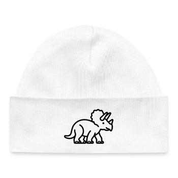 triceratops - Baby Organic Beanie - white - Front