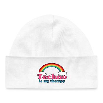 Techno Rainbow - Baby Organic Beanie - white - Front