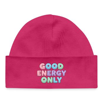 Bonus énergie Juste Positive Vibes Sticker - Bonnet bébé bio - blanc - Devant