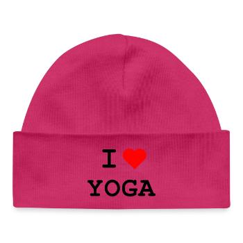 J’adore le yoga - Ich liebe Yoga - Bonnet bébé bio - blanc - Devant