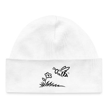T-shirt abeille minimaliste mignon - Bonnet bébé bio - blanc - Devant