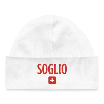 Soglio-Schweiz-Flagge - Baby Organic Mütze - Weiß - Vorne