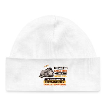 Permanently Exhausted Pigeon - Baby Organic Beanie - white - Front
