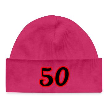 50. 50 YEARS. 50th ANNIVERSARY. 50 YEARS ANNIVERSARY. - Baby Organic Beanie - white - Front
