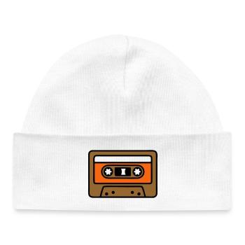 Retro Kassette Mixtape 90er Icon - Baby Organic Mütze - Weiß - Vorne