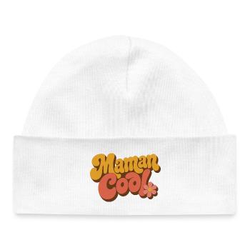 Mama Cool rétro fleurs 70s - Bonnet bébé bio - blanc - Devant