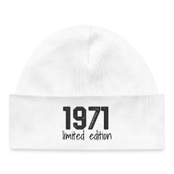 Édition limitée 1971 Rétro Anniversaire Vintage Des - Bonnet bébé bio - blanc - Devant