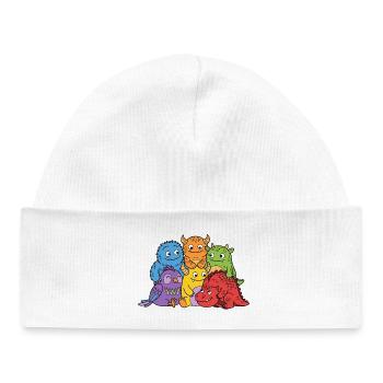 Monstres mignons - Bonnet bébé bio - blanc - Devant