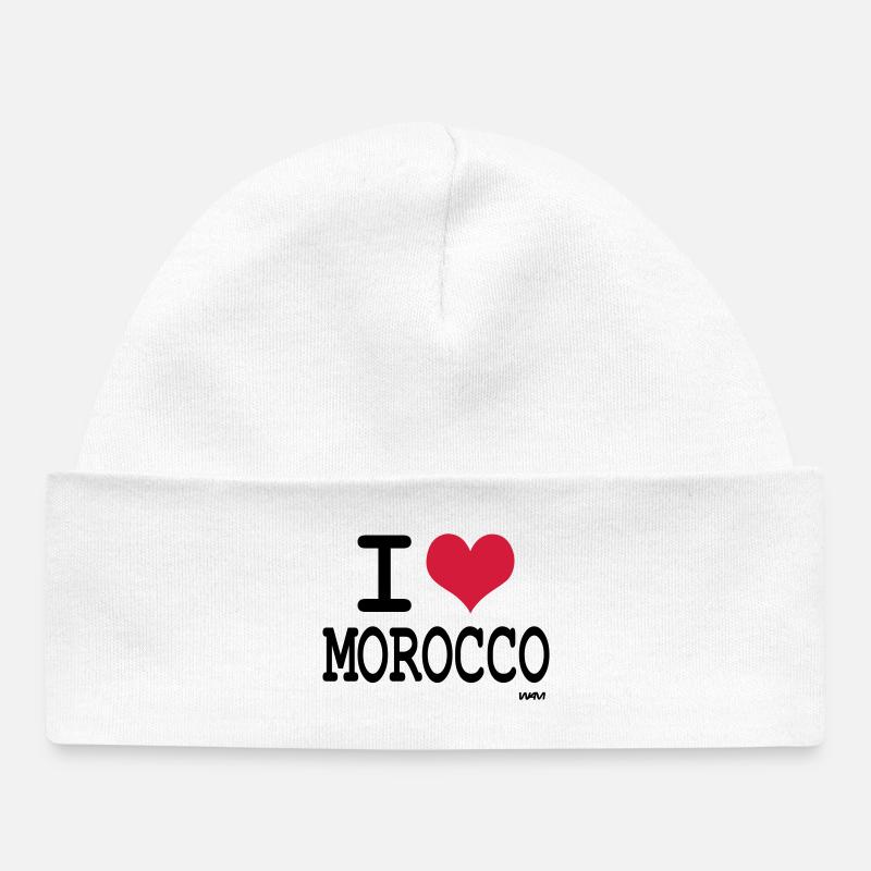 J'aime le maroc - couleurs personnalisables - Bonnet bébé bio - blanc