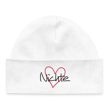 Niece coeur cadeau idée cadeau look partenaire - Bonnet bébé bio - blanc - Devant