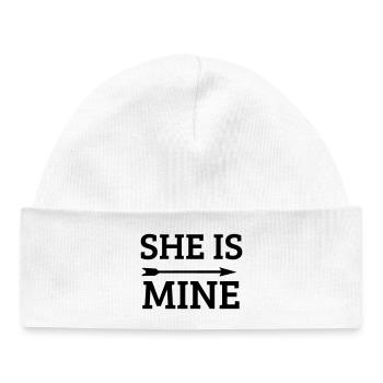 she is mine - Baby Organic Beanie - white - Front