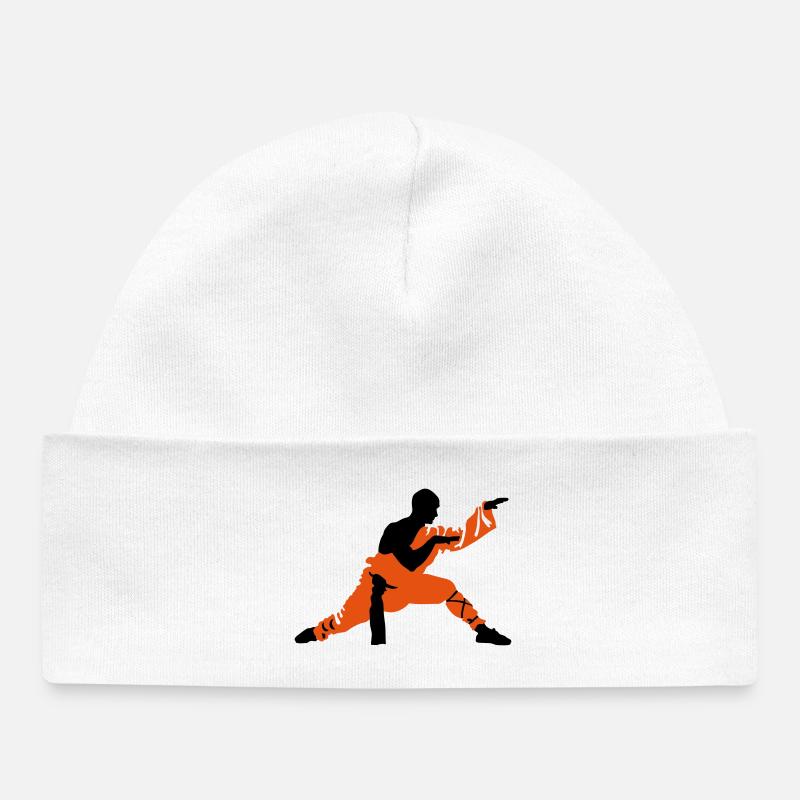 Kung fu - Bonnet bébé bio - blanc