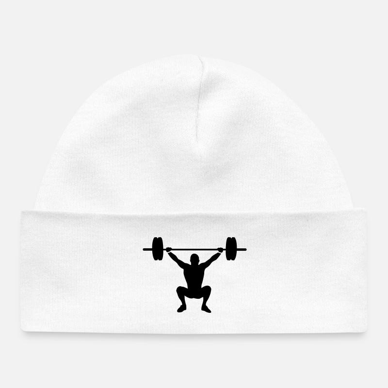 haltérophile - Bonnet bébé bio - blanc