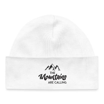 The Mountains Are Calling - Baby Organic Beanie - white - Front