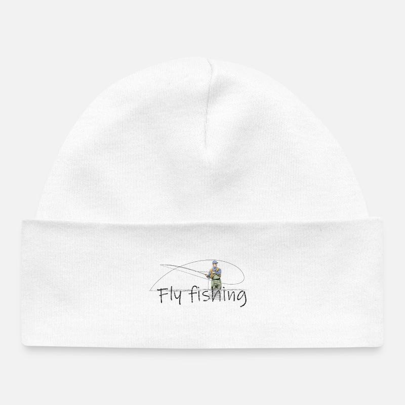 Fly fishing - Bonnet bébé bio - blanc