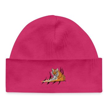 Tiger - Baby Organic Beanie - white - Front