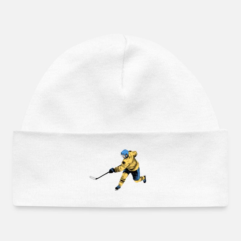 hockey - Bonnet bébé bio - blanc