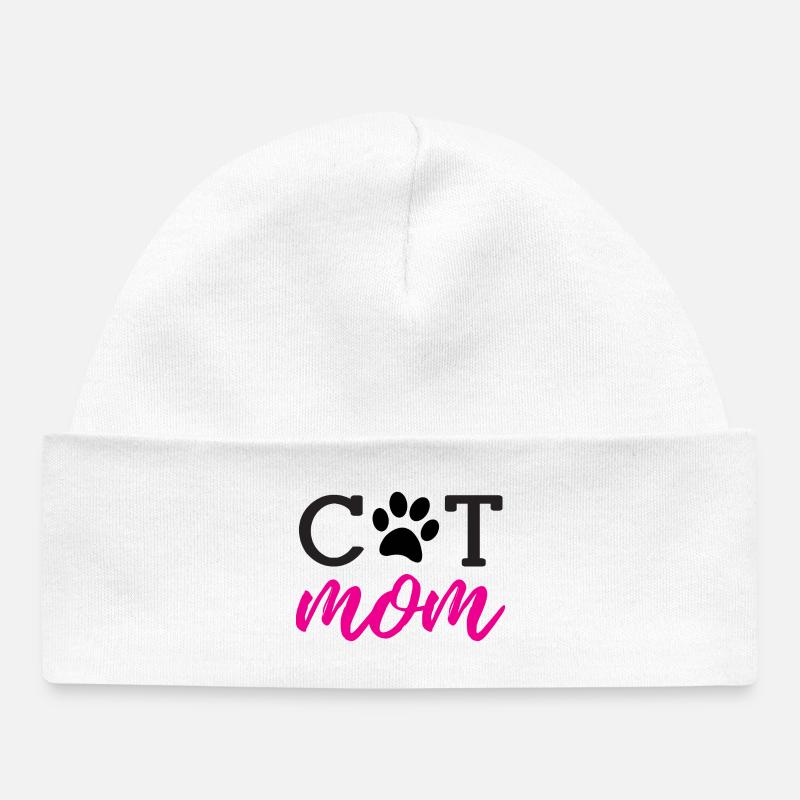 Maman de chat - Bonnet bébé bio - blanc