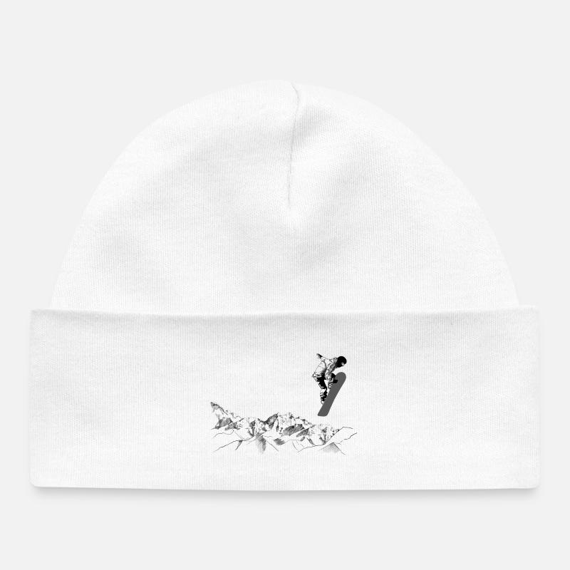 snowboarders - Bonnet bébé bio - blanc