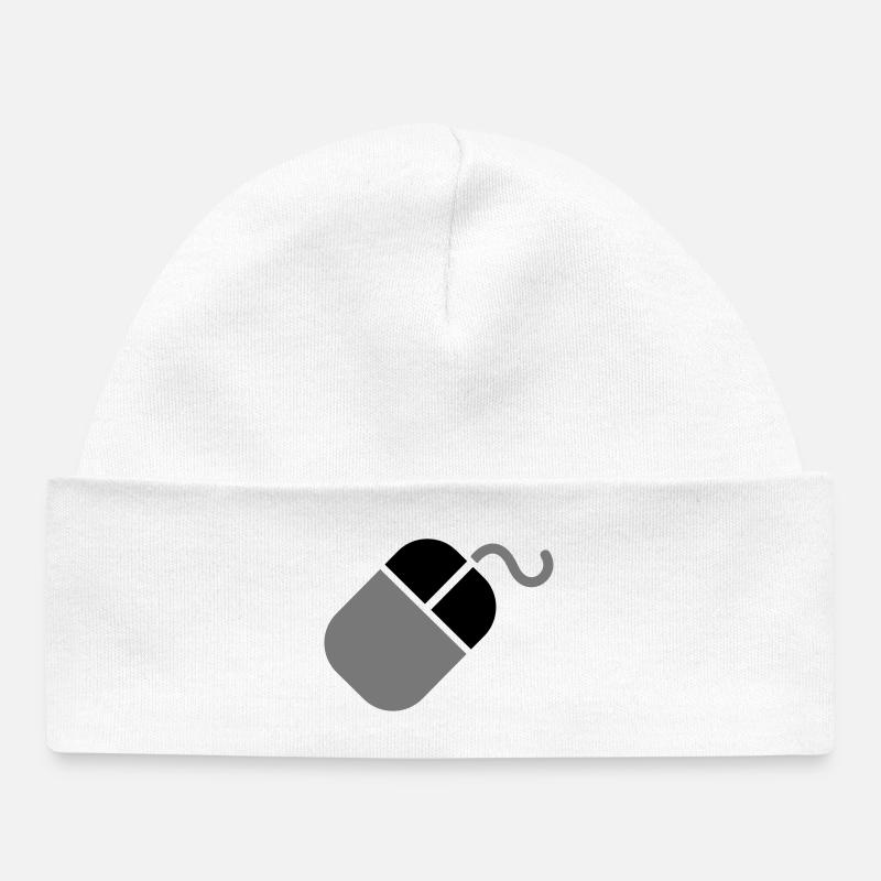 Ordinateur PC souris - Bonnet bébé bio - blanc