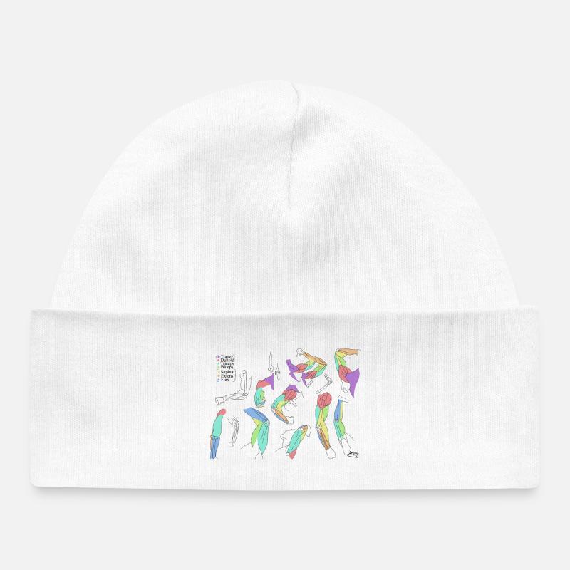 Écharpes abstraites colorées - Bonnet bébé bio - blanc