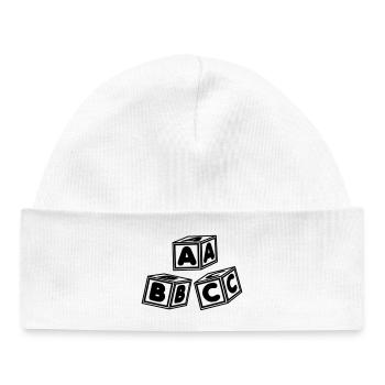 ABC blocks - Baby Organic Beanie - white - Front