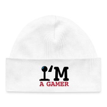 A Gamer Bold Typography - Baby Organic Beanie - white - Front