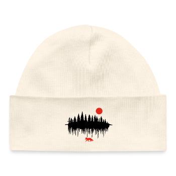 The Call of the Forest (black) - Baby Organic Beanie - white - Front