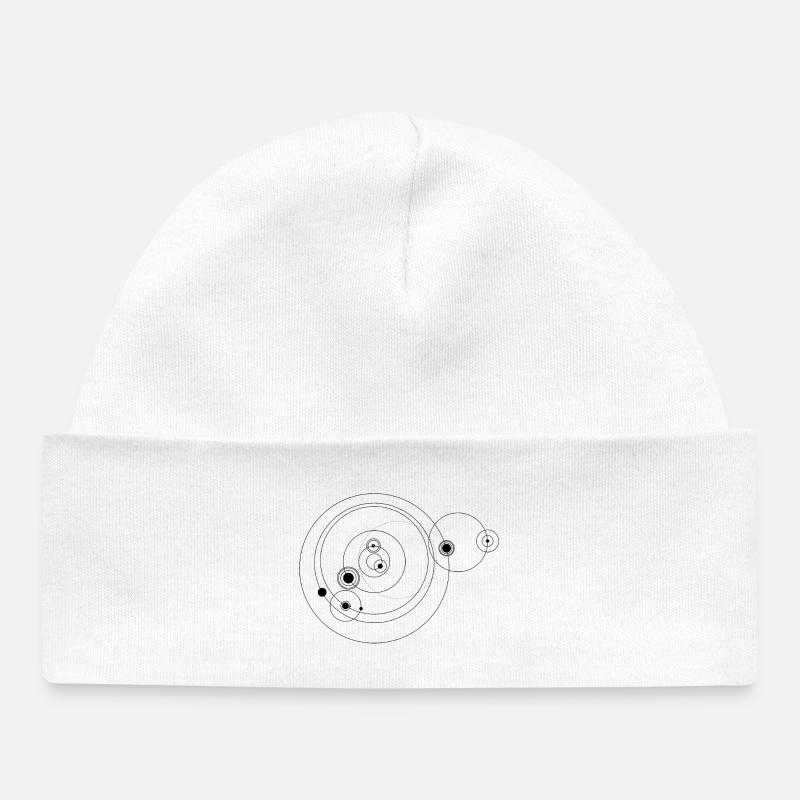 Système solaire uniquement (noir) - Bonnet bébé bio - blanc