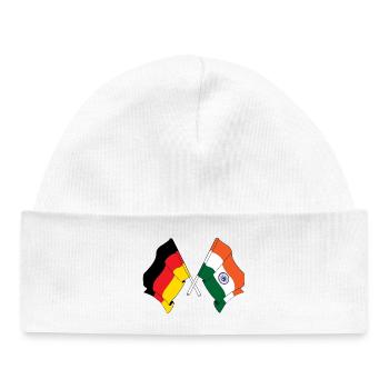 Drapeau de l’Allemagne et drapeau de l’Inde - Bonnet bébé bio - blanc - Devant