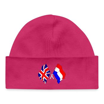 Flagge von England und Flagge der Niederlande - Baby Organic Mütze - Weiß - Vorne