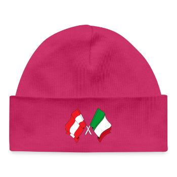Drapeau Autriche, drapeau Italie - Bonnet bébé bio - blanc - Devant