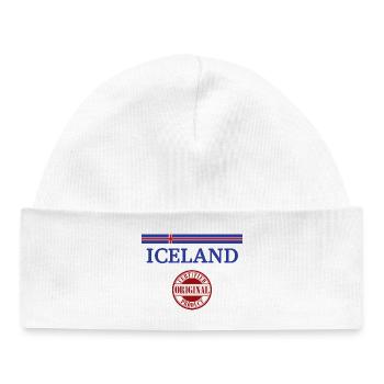 Flag of Iceland, Icelandic pride - Baby Organic Beanie - white - Front
