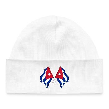 Deux drapeaux de Cuba - Bonnet bébé bio - blanc - Devant