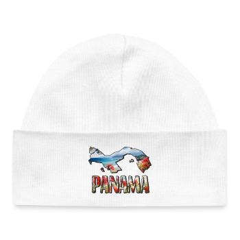 Watercolor Map Panama - Baby Organic Beanie - white - Front
