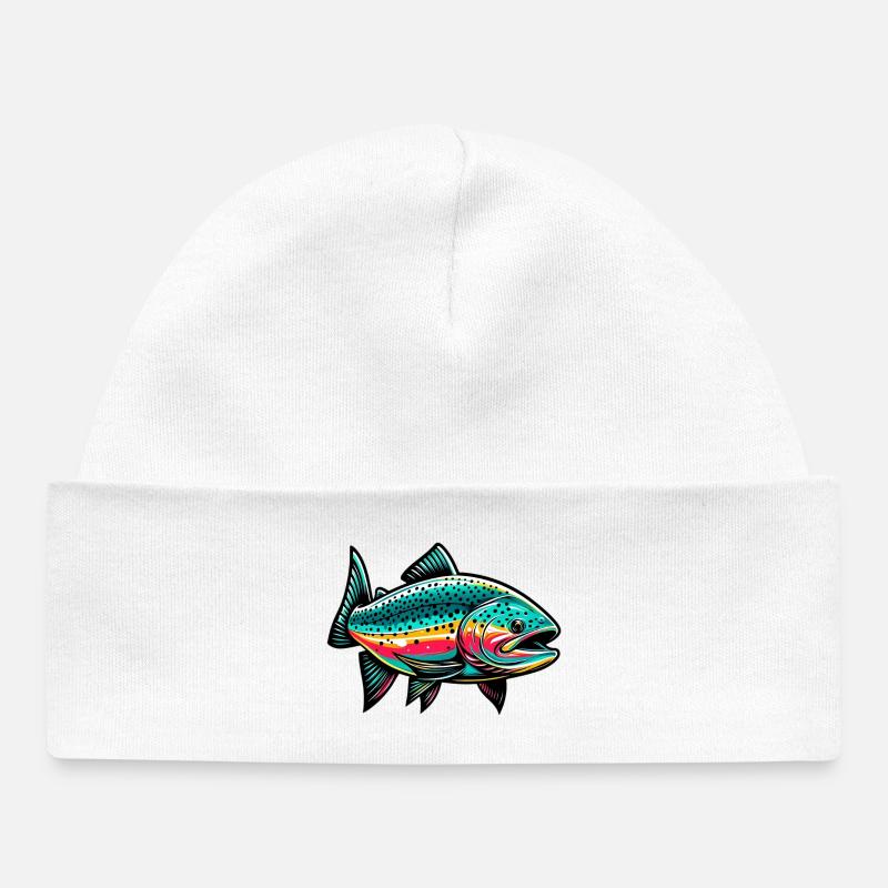 Saumon - Bonnet bébé bio - blanc