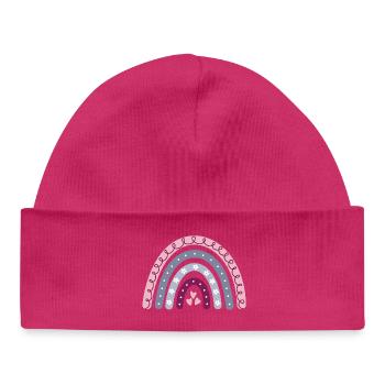 Boho Rainbow - Baby Organic Beanie - hot pink - Front