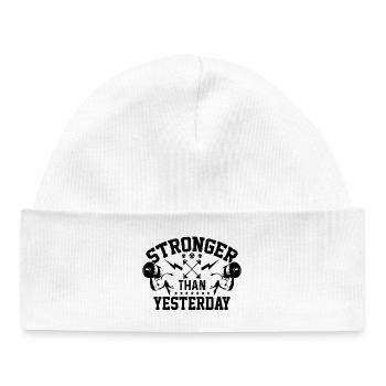 Stronger Than Yesterday - Baby Organic Beanie - white - Front