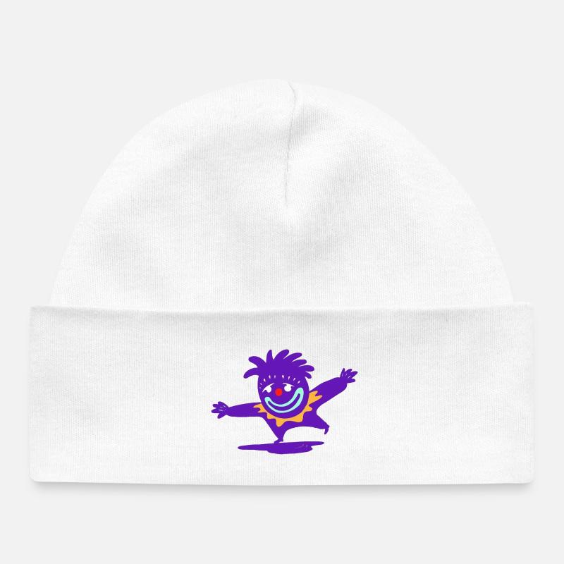 Kleks le Clown - Bonnet bébé bio - blanc